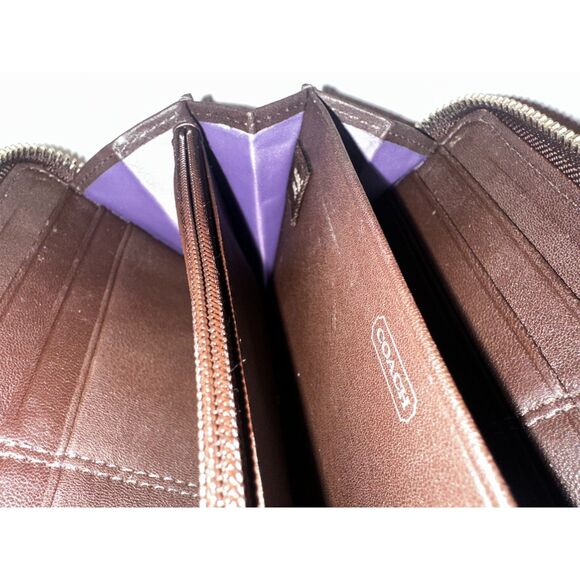 BUNDLE! Coach Chelsea Brown Pebbled Leather Hobo Bag and Zip Around Wallet EUC - Picture 11 of 13